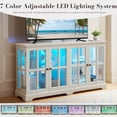thumbnail image 6 of CKEASEAN 59"W LED Curio Cabinet with 7 Color Lights for Collectibles, Glass Display Cabinets with 4 Doors & Adjustable Shelves, Smartphone-Controlled, Vintage Storage TV Stand with for Living Room, 6 of 11