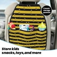 thumbnail image 5 of Fuzoiu Striped With Bees Print 2 Pack Kick Mat Back Seat Protector With 3 Storage Pockets, Universal Car Seat Back Organizer For Kids Pets, Waterproof Backseat Protector For Most Car, 5 of 8