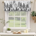 thumbnail image 2 of Black Grey Pine Tree Curtain Valances for Windows, Kitchen Valance Window Treatments Panel 2 Pack, Spring Botanical Watercolor Rod Pocket Short Curtains for Bathroom Bedroom 42 x 18 Inch, 2 of 8