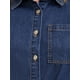 thumbnail image 5 of INSPIRE CHIC Vestido Midi de Mujer en Denim con Botones, dobladillo deshilachado, cuello, manga corta, 2XL, Azul Oscuro, 5 of 6