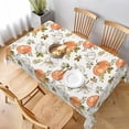 thumbnail image 1 of Nappe d'Automne Rectangulaire 60x104 Pouces, Nappe Citrouille Aquarelle Orange et Grise, Polyester Résistant aux Taches pour la Récolte d'Automne, l'Action de Grâce, Intérieur Extérieur, Couvre-Tables pour Cuisine, Salle à Manger, Fêtes, 1 of 5