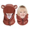 thumbnail image 4 of Pasamontañas para niños, gorro con capucha de invierno cálido con máscara de animales en 3D de vellón cálido para niños (47-52 cm, color caramelo), 4 of 5