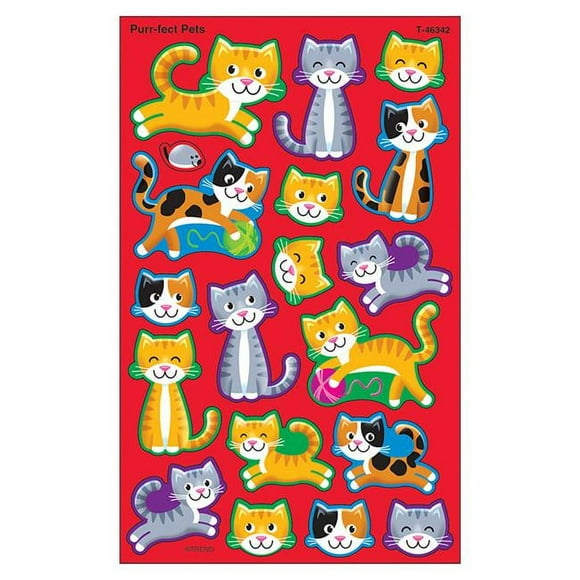 Trend Enterprises T-46342-6 Purrfect Pet Supershape Stickers, Large - Pack of 6
