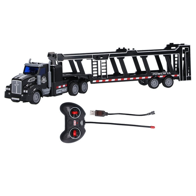 Vehículo RC Trailer RC Trailer Toy RC Tow Truck Alta sensibilidad Negro Control remoto Remolque Camión Plástico para niños para regalo