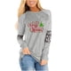thumbnail image 2 of Pntutb Blusa de manga larga con estampado de moda para mujer Blusa de cuello redondo con rayas Casual tops Pntutb Pntutb-2537, 2 of 5