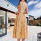 thumbnail image 5 of Vestido De Playa Vestido de playa para mujer Cómodo estampado floral Vestido largo Fiesta Clubwear (Amarillo M) Cgtredaw Para estrenar, 5 of 6
