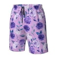 thumbnail image 5 of Disketp Men'S Swim Trunks Hawaiian Breathable Surf Beach Swimsuits Mesh Lining Beach Shorts With Pockets-Violet, 5 of 9