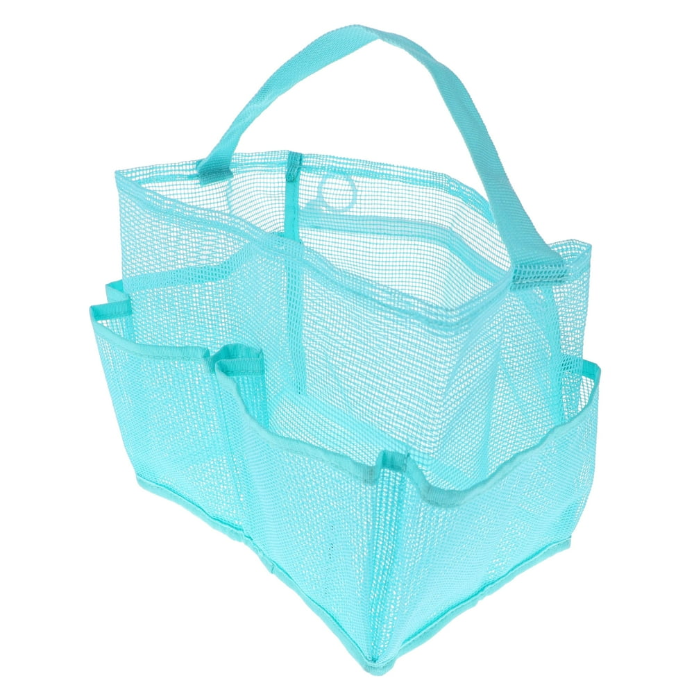 Mainstays Mesh Shower Tote with Zipper WaterResistant Pouch, Teal