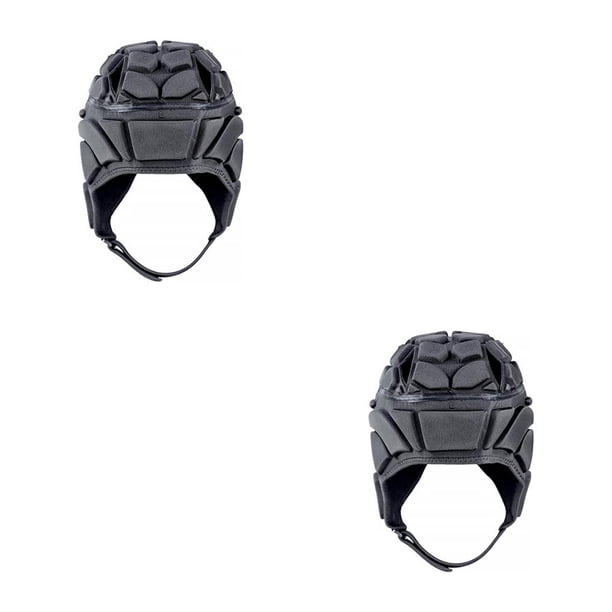 Soidarity Cascos de fútbol de esponja para deportes de adultos, protección anticolisión para la cabeza, protector de cabeza transpirable Negro XL 2piezas