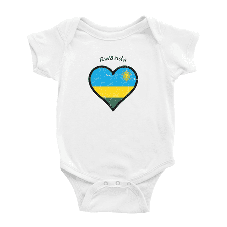 

Rwanda Flag Heart Love Cute Baby Bodysuit Clothes