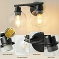 thumbnail image 5 of Deyidn 2 Light BlackBathroom Vanity Light with Globe Glass Shade Modern Bathroom Wall E26 Bulb, 5 of 6