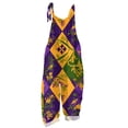 thumbnail image 3 of Fgvctg Mardi Gras Women's Jumpsuits Wide Leg Pant Festival Overalls Mask Print Sleeveless Carnival Party Spaghetti Straps Jumpsuits Rompers Bib Overalls Oversized Sprimg Pant With Pockets Gray XXXL, 3 of 3