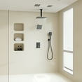 thumbnail image 3 of Boyel Living 12 inch Ceiling Mounted Rain Shower System 3 Function Thermostatic Shower System with Wall Mount 6 inch Regular Shower Head,Matte Black, 3 of 8