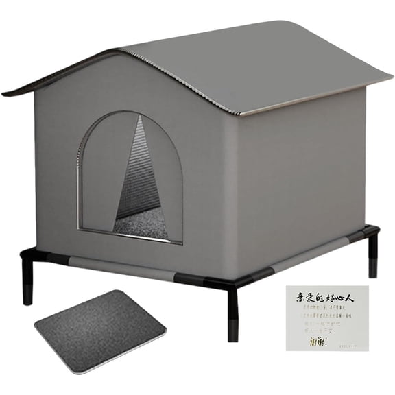 Sugagale Outdoor Cat House Waterproof, Cat Shelter for Outside Cats, Weatherproof Feral Cat House for Backyard Garage Porch, Insulated Foldable Cat House Outdoor