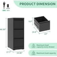 thumbnail image 3 of File Cabinet, Vertical File Cabinets with Lock for Home Office,Heavy Duty Office Steel Filing Cabinet for Hanging Letters/Legal/A4, Assembly Required (Black, 3 Drawers), 3 of 6
