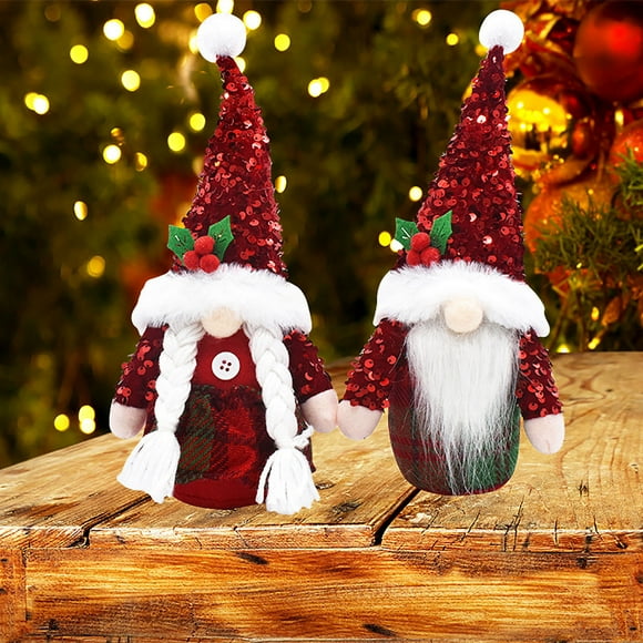 Fiudx Adorno de Muñeca Sin Rostro, Decoración Festiva de Tela de Malla, Detalles de Lentejuelas de Colores, Decoración Navideña para El Hogar, Uso Versátil para Oficina y Centro Comercial, Ligero y D
