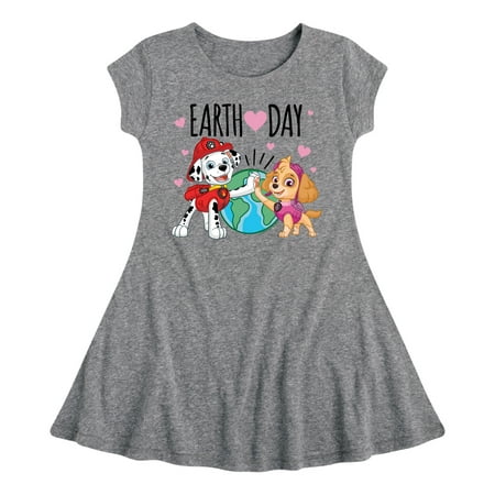 

Paw Patrol - Earth Day Heart - Toddler And Youth Girls Fit And Flare Dress