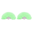 thumbnail image 2 of Naiovety Decoración de abanico de plumas Adorno de fiesta plegable Abanicos decorativos Regalo elegante Accesorio de actuación de baile Verde Verde 2Conjunto, 2 of 6