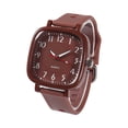 thumbnail image 2 of Resicozy Women's Silicone Strap Watches Roman Numerals Classic Business Casual Ladies Square Dial Wrist Watches Coffee, 2 of 3