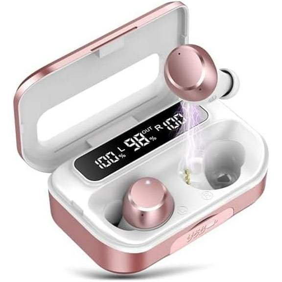 Ear Buds Wireless Bluetooth Earbuds Bluetooth 5.3 Headphones with 4 ENC Noise Cancelling Mic Powerful Bass In-Ear Earbuds with LED Display 128H IP7 Waterproof 2024 New Earphones for sports/running