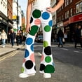 thumbnail image 2 of Girls Pants Size 8 Flare Pants Colorful Big Polka Dot Print High Waist Flare Pants, Retro Stretch Bell Bottom Casual Trousers Back To School Clothes White, 2 of 5