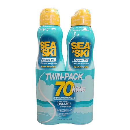 Sea&Ski Kids Spray Mist SPF70 Sunscreen, Twin Pack