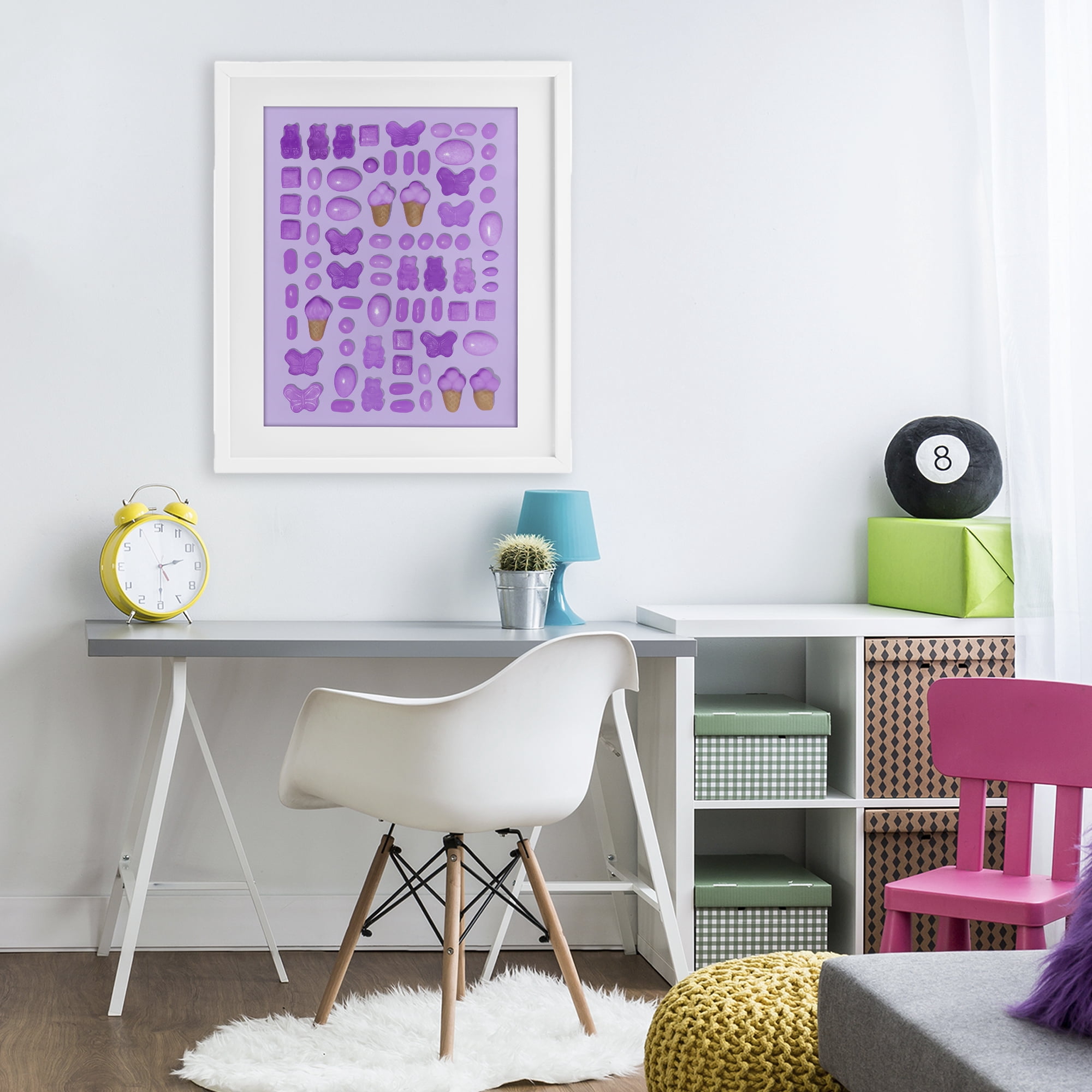 Stupell Industries Lilac Purple Toned Candies White Framed Print Under Glass, design by LISH Creative