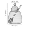 thumbnail image 3 of Storage Container Clearance! FNGZ Honey Jar with Lid and Stirring Stick High Borosilicate Transparent Glass Jar B, 1X Glass Jar, 3 of 4
