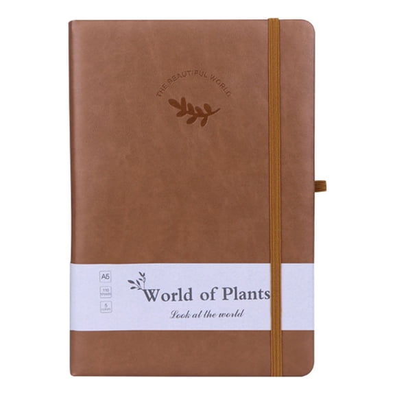 /A6 Leather Notepad Pocket Journal Planner with Elastic Strap Wide Lined Paper