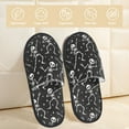 thumbnail image 2 of House Slippers for Women Men - Retro Skeleton Dancing On Halloween Party Lightweight House Shoes Fuzzy Slippers, Soft Slip-On Cozy House Slippers for Woman Indoor Outdoor, 2 of 7