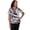 BLACK/WHITE, variant on Alfred Dunner Womens Petite Twisted Leaves Top With Side Tie Top