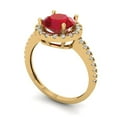 thumbnail image 2 of Clara Pucci 14K Yellow Gold 1.8ct Ruby Halo Ring for Women, 2 of 8