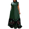 thumbnail image 1 of Gibobby Vestido largo de playa de verano para mujer Vestido largo con panel estampado sin mangas con cuello redondo para mujer(AG,M), 1 of 5