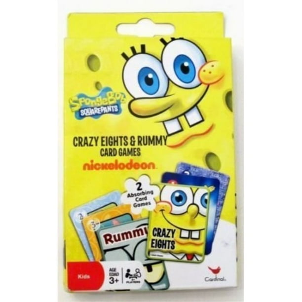 spongebob squarepants crazy eights & rummy card games by nickelodeon