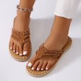 thumbnail image 2 of DREAM PAIRS Women's Flip Flops - Arch Support, Soft Cushion, Knit/Faux Leather, Summer Thong Sandals 2 of 6