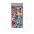 thumbnail image 2 of Ambesonne Abstract Fitted Sheet & Pillow Sham Set, Retro Graphic, Full, Multicolor, 2 of 3