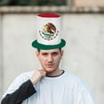 thumbnail image 7 of Jiibva Mexico Flag Pattern Top Hat Sports Party Hat Independence Day Headwear for Festival Carnival Halloween Fancy Dress Accessory, 7 of 7