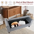 thumbnail image 4 of Fionafurn Velvet End of Bed Storage Ottoman Bench,19.7" D x 51.2" W x 20.5" H, Grey, 4 of 8