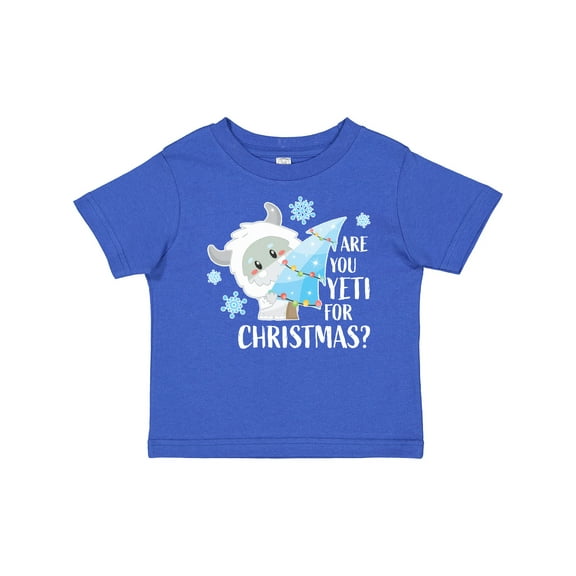 Inktastic Are You Yeti for Christmas with Yeti Holding Christmas Tree Boys or Girls Baby T-Shirt
