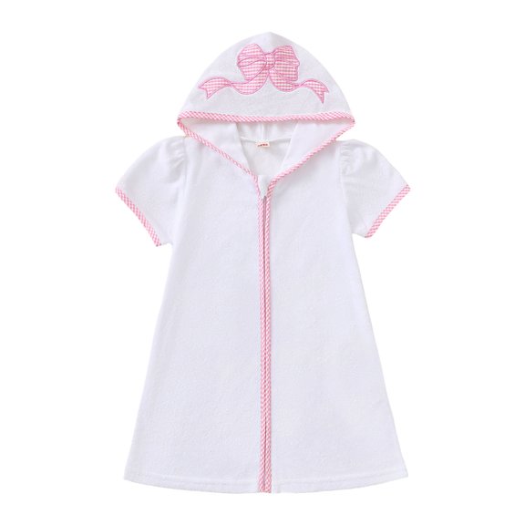5T Swimsuit Girls One Piece Toddler Boy Girl Terry Cloth Swim Cover Up Duck/Golf Print Beach Coverup Hoodie Kids Bathing Suit Kimono Cover Ups