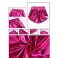 thumbnail image 3 of KAUOD Kids Girls Metallic Shorts Sparkly Athletic Dance Outfits Shinny Wide Leg Dolphin Shorts Cute Bow Hot Short Pants, 3 of 3