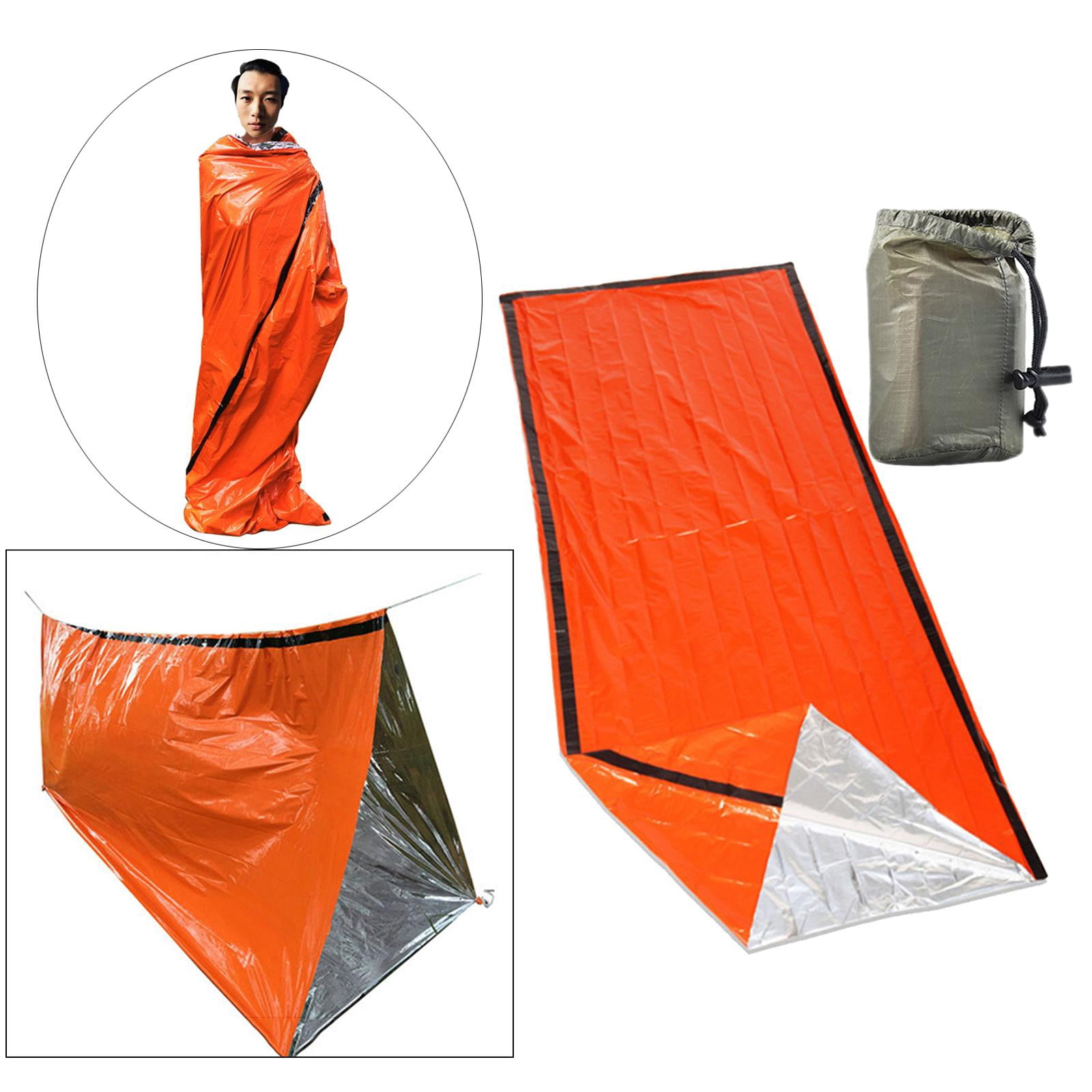 Orange Sleeping Bag Water Lightweight Thermal Bag Survival Blanket Portable Bags for Camping, Hiking, Activities - Green, 200x90cm