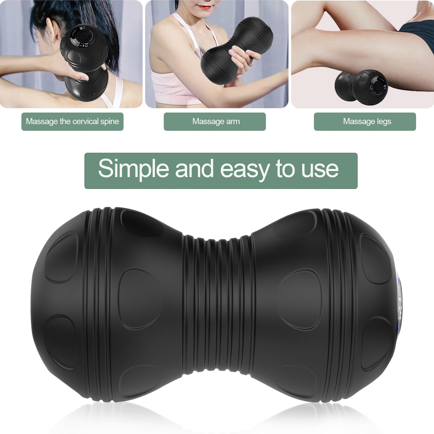 FITINDEX Vibrating Peanut Massage Ball,4 Speed High Intensity,Rechargeable Portable Electric