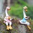thumbnail image 2 of Naiovety Estatuas de pato de pareja sentada adecuadas para cualquier ocasión añaden encanto al adorno de pato elegido como regalo de jardín Decoración del hogar, 2 of 6
