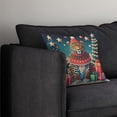 thumbnail image 3 of Leopard Christmas Fabric Decorative Pillow 14 in x 14 in, 3 of 5