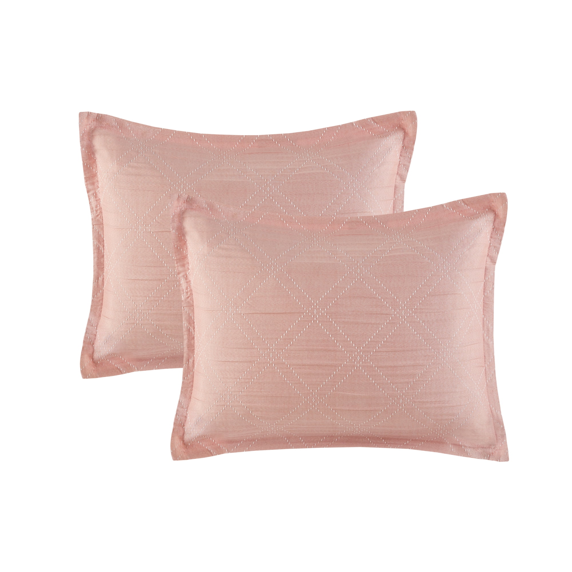 Mainstays 5-Piece Blush Cross Stitch Comforter Set, King