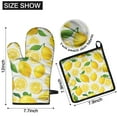 thumbnail image 6 of Lemon Kitchen Oven Mitt and Pot Holder Sets 2 Pcs for Baking, Cooking and Grilling, Heat Resistant Up To 392 °F, 6 of 7