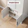 thumbnail image 6 of Armoire Wardrobe Closet with 4 Doors,72" Wooden Wardrobe Cabinet with Hanging Rod, Freestanding Tall Clothing Armoire Cabinet with 18 Adjustable Shelves for Bedroom, Clothes, 6 of 8