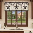 thumbnail image 6 of Texas Star Brown Curtain Valances for Windows, Kitchen Valance Window Treatments Panel 2 Pack, Farmhouse Berry Wooden Vintage Rod Pocket Short Curtains for Bathroom Bedroom 42 x 12 Inch, 6 of 8