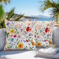 thumbnail image 3 of Throw Pillow Covers 24x24 Inch Set of 2, Floral Waterproof Outdoor Pillow Covers, Red Yellow Pink Blue Flower Purple Lavender Leaf Decorative Cushion Pillowcases for Couch, Sofa, Bed, Garden, Patio, 3 of 9